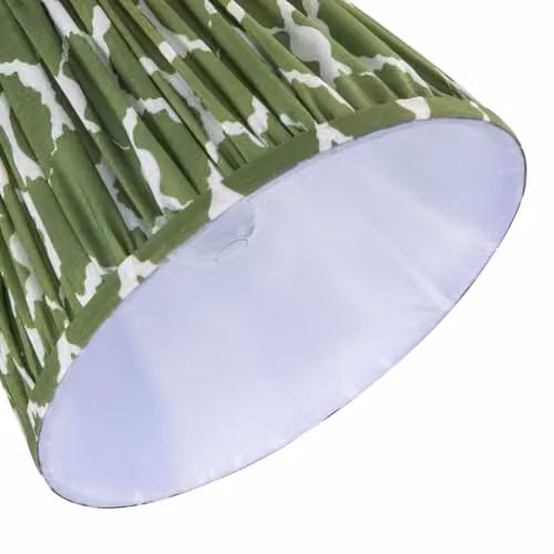 Happy Homewares Green Pleated Cotton Fabric Cylinder Lamp Shade with White Lining, W/D/H: 18 x 18 x 25 cm – 2