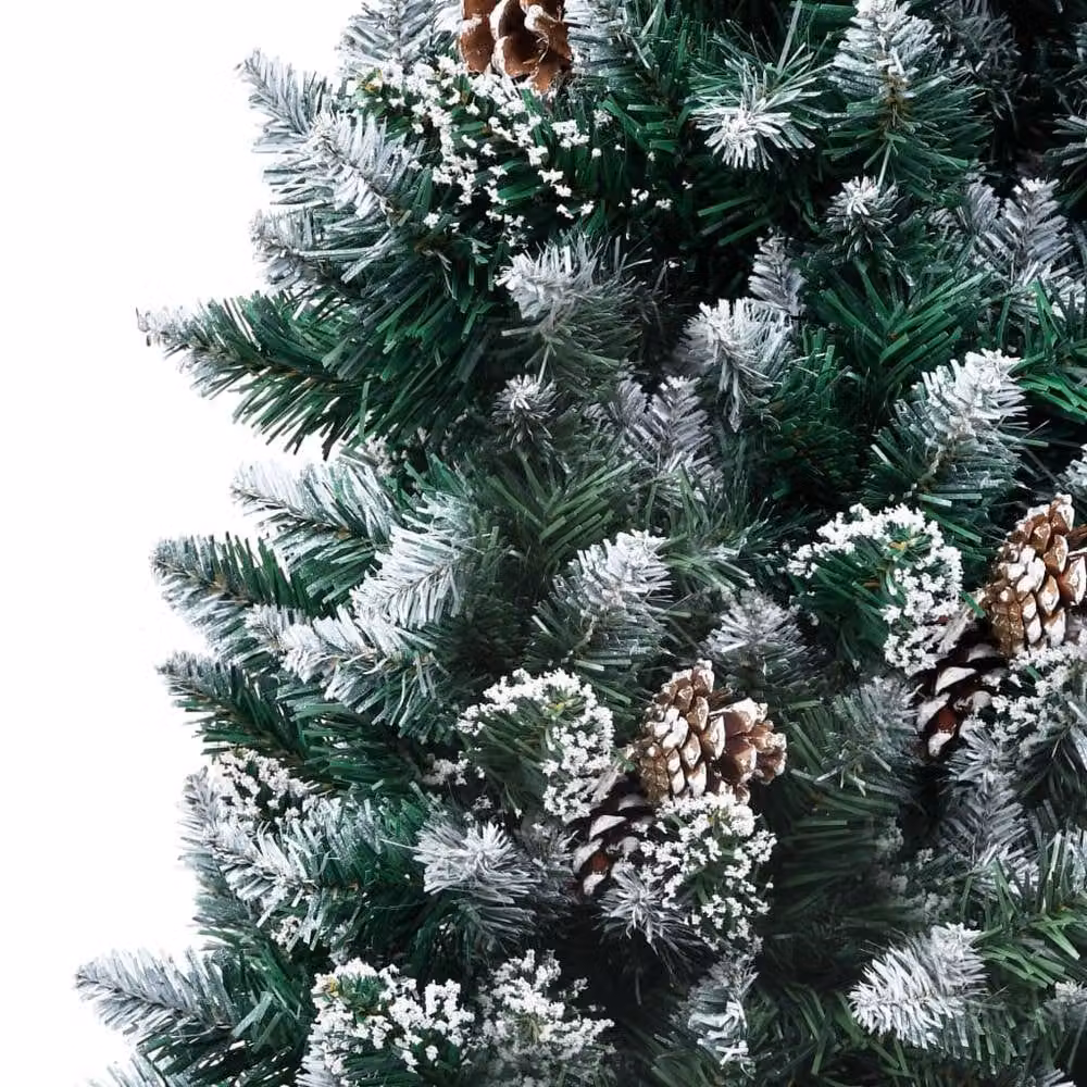 Berkfield Home Artificial Christmas Tree with Pine Cones and White Snow, Green, Height: 150 cm – 3