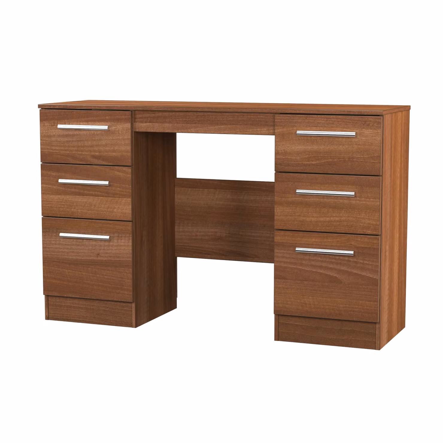 2 U Trent Ready Assembled 6 Drawer Kneehole Desk in Walnut – 3