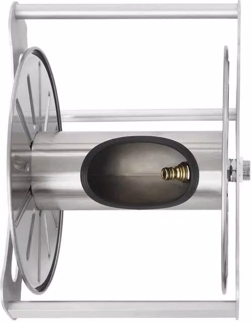 SPETLEK Wall Mounted Garden Hose Reel Holder in Silver with 40m Capacity