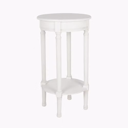 Pacific Lifestyle Tall Round Side Table in White, W: 36 cm, D: 36 cm, H: 72 cm – 2