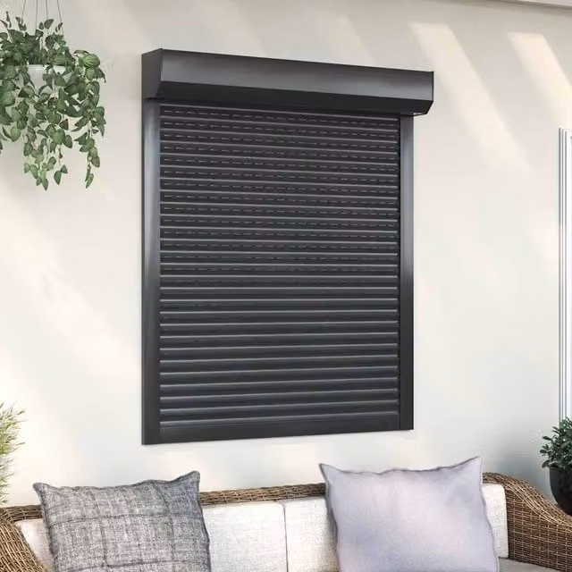Berkfield Home Manual Aluminium Roller Shutter, Anthracite, W: 100 cm, H: 120 cm – 1