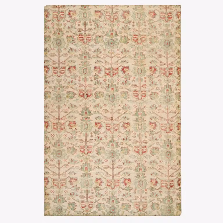Atkin & Thyme Havali Hand Knotted Floral Boho Rug, Multicolour, W: 300 cm, D: 200 cm