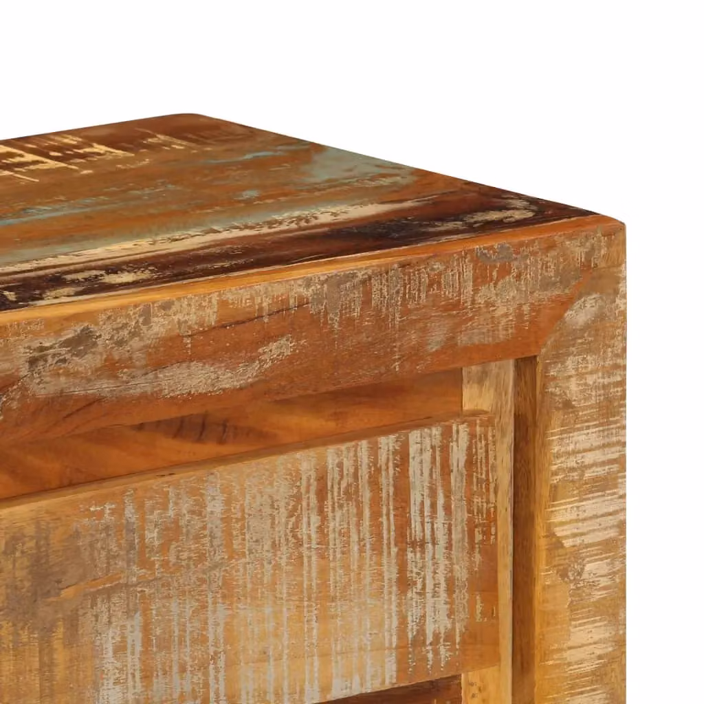 Berkfield Home Rustic Solid Reclaimed Wood Sideboard in Brown, W/D/H: 120 x 30 x 75 cm – 4