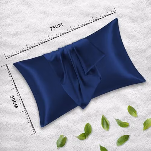 Grace Blue Satin Silk Pillowcases, 4 Pack, Hypoallergenic with Envelope Closure – 3