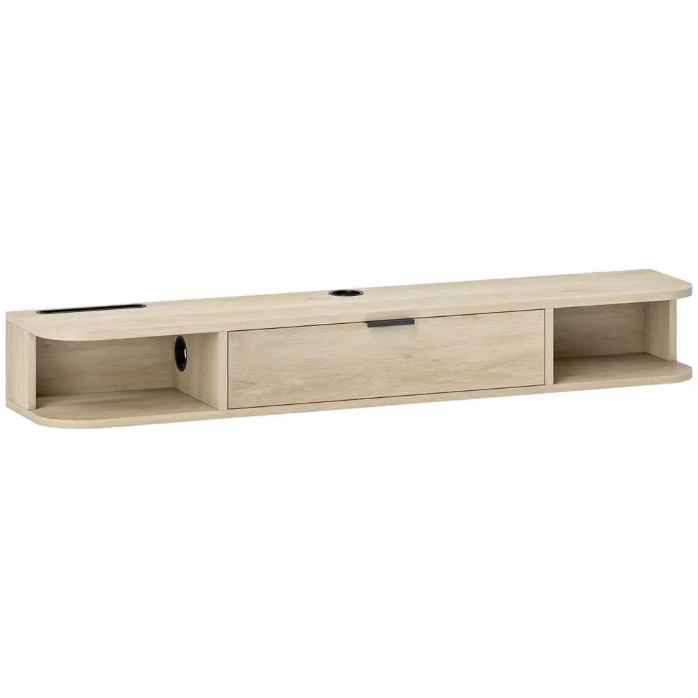Wyld Haus Avalani Floating TV Unit, Natural Finish, W: 120 cm, D: 24 cm, H: 16 cm – 2