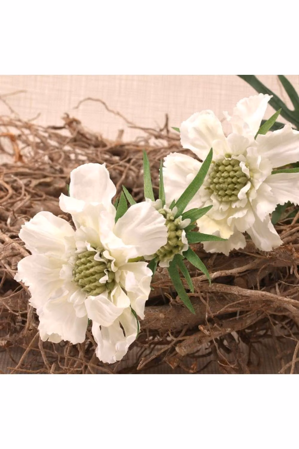 KDMD White Scabiosa Artificial Spray Flowers, Height: 75 cm – 2