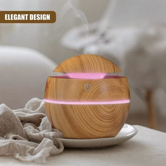 EONLION Mini USB Aroma Diffuser Mist Humidifier, Brown, 130ml – 1