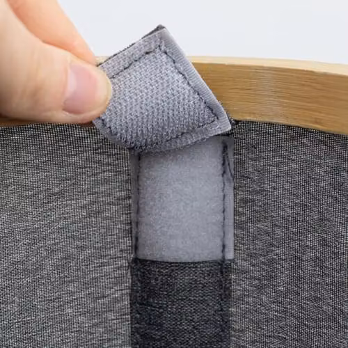 JVL Bambanio Foldable Bamboo Storage Basket with Handles, Grey, 26L – 4