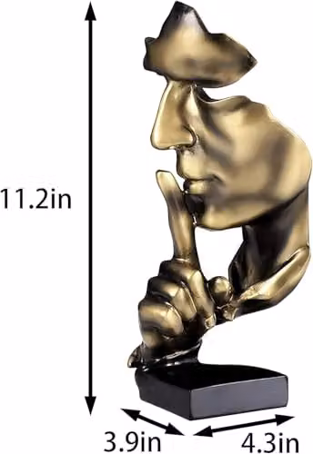 Huhote Abstract Thinker Statue, Gold Minimalist Resin Sculpture for Home and Office Decor – 3