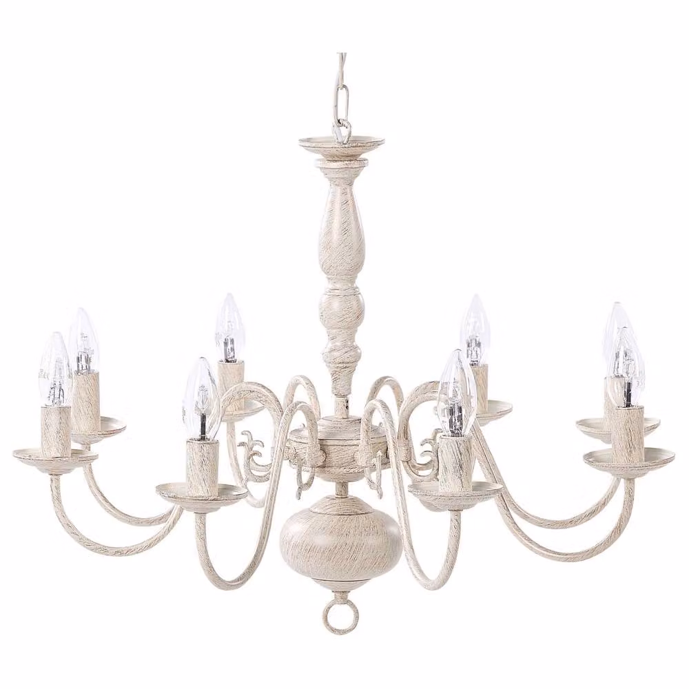 Wyld and Coco 8-Light Suspended Pendant Lamp in White and Gold/Brass – 2