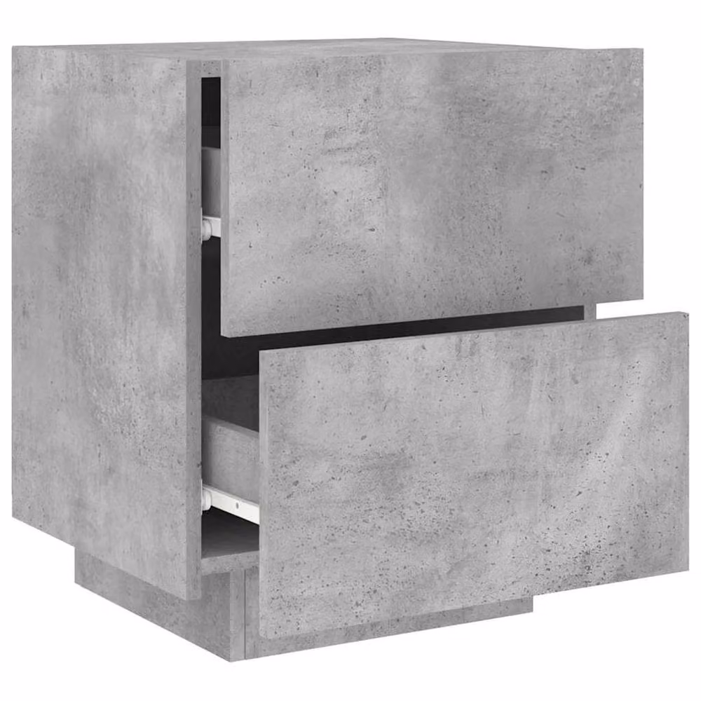 Berkfield Home Decorative Bedside Cabinets with Integrated LED Lights, Set of 2, Concrete Grey, W/D/H: 40 x 45 x 55 cm – 3
