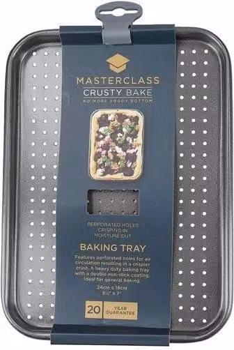 MasterClass Non-Stick Carbon Steel Baking Sheet, Black, W: 24 cm, D: 18 cm, H: 1 cm – 8