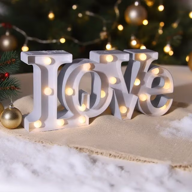 Bright Zeal LOVE Indoor Decorative Light in White, 40.64 x 40.64 x 45.08 cm – 1