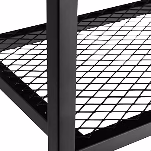 tectake 3-Tier Industrial Side Table with Wood-Look MDF Top and Metal Frame in Brown and Black, W/D/H: 45.5 x 36 x 75.5 cm – 4
