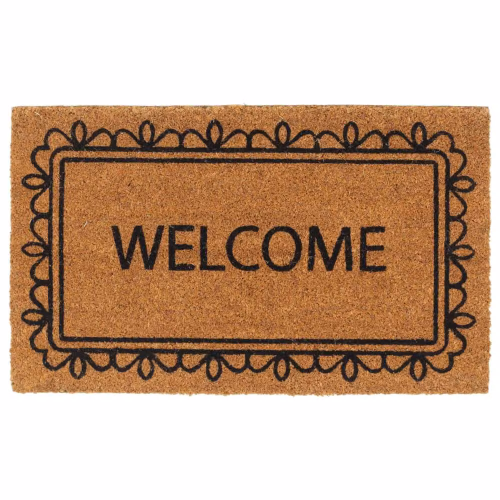 Berkfield Home Brown Coir and PVC Rectangular Door Mat, W: 45 cm, D: 75 cm – 1