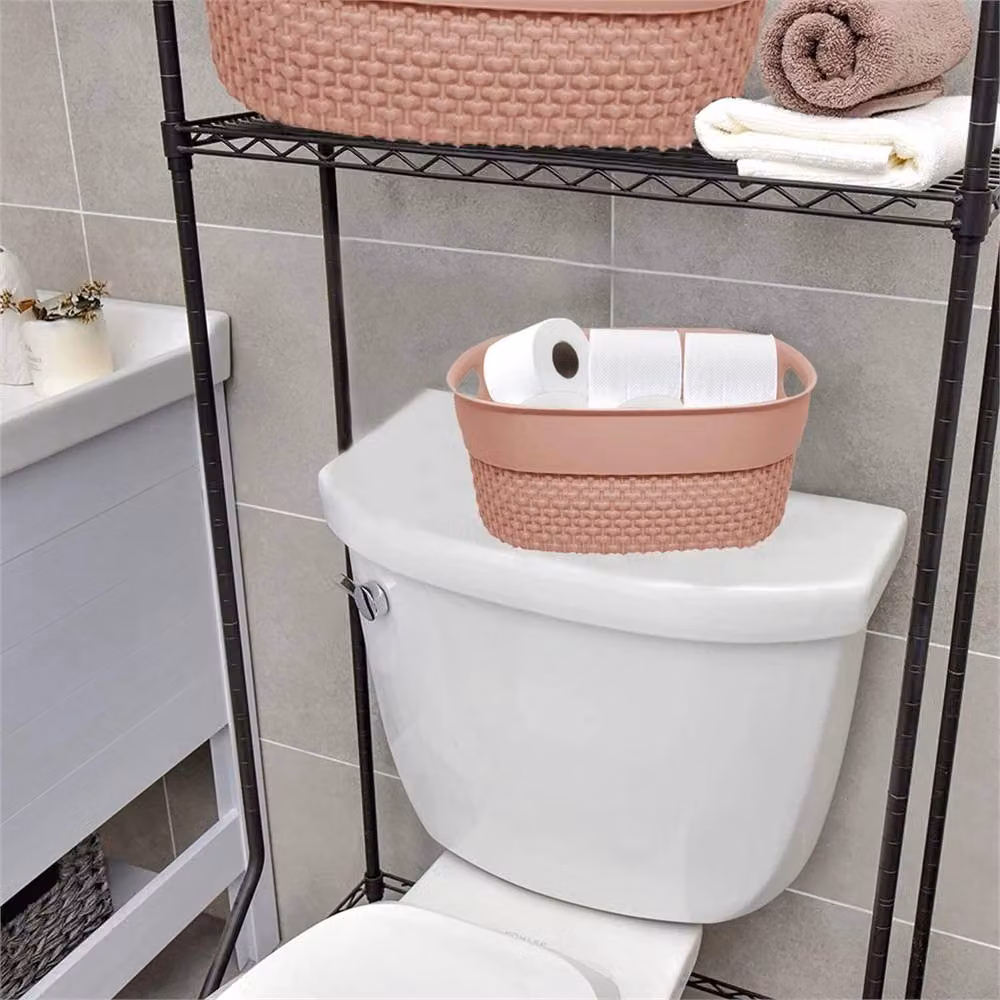 Nordara 4L Plastic Storage Basket with Lid and Handles, Pink – 3
