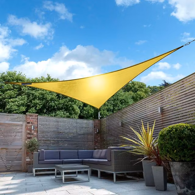 Kookaburra Yellow Triangle Waterproof Sun Shade Sail with UPF 50 Protection