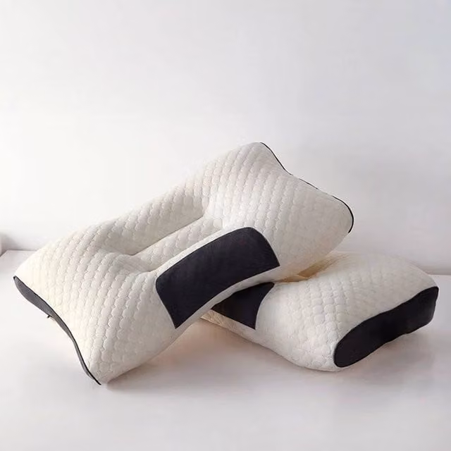KORVIXA 2-Piece Ergonomic Orthopaedic Cervical and Shoulder Pain Relief Pillows in White, Double Size