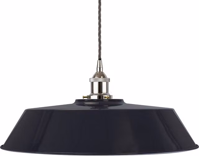 SE Home Chancery Large Pendant Light in Navy Blue and Grey with Nickel Finish