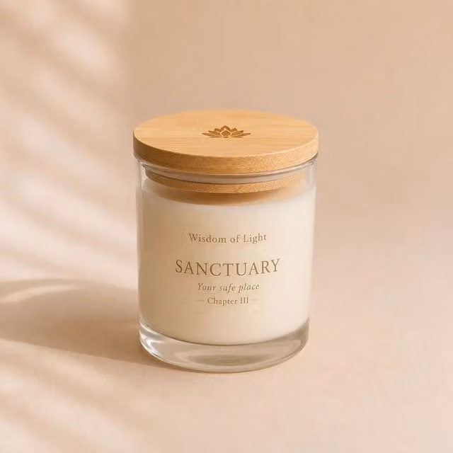 Wisdom of Light Chapter III: Sanctuary in White Coconut Wax Votive Candle in White – 1