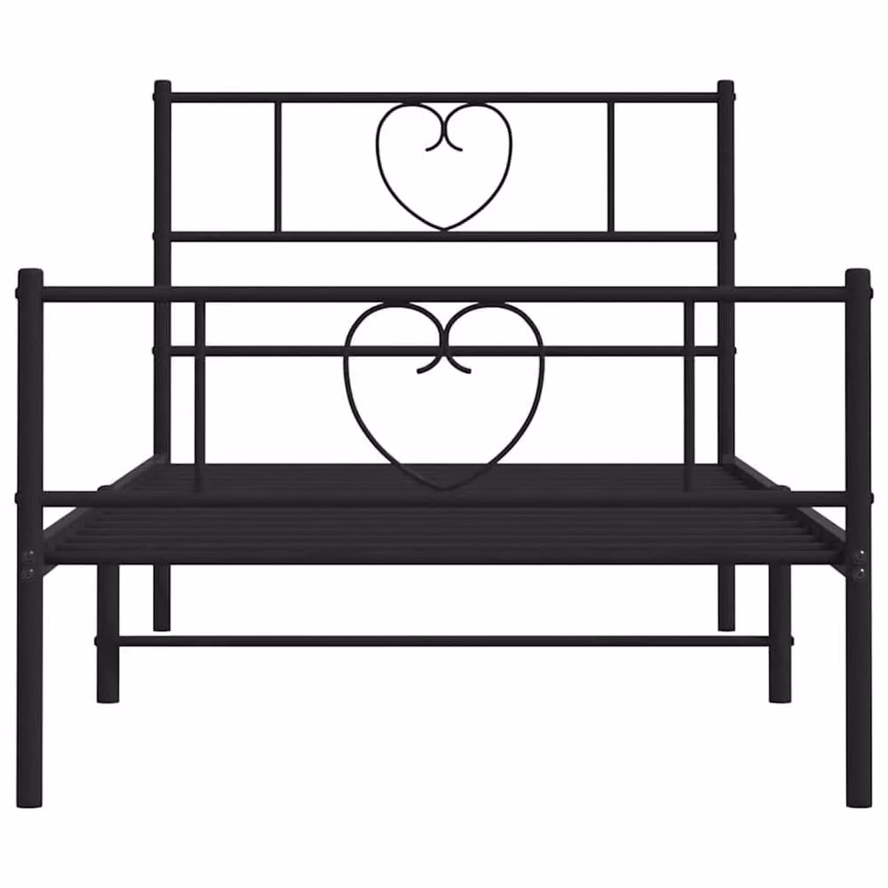 Berkfield Home Metal Bed Frame with Headboard and Footboard in Black, W/D/H: 100 x 200 cm – 3