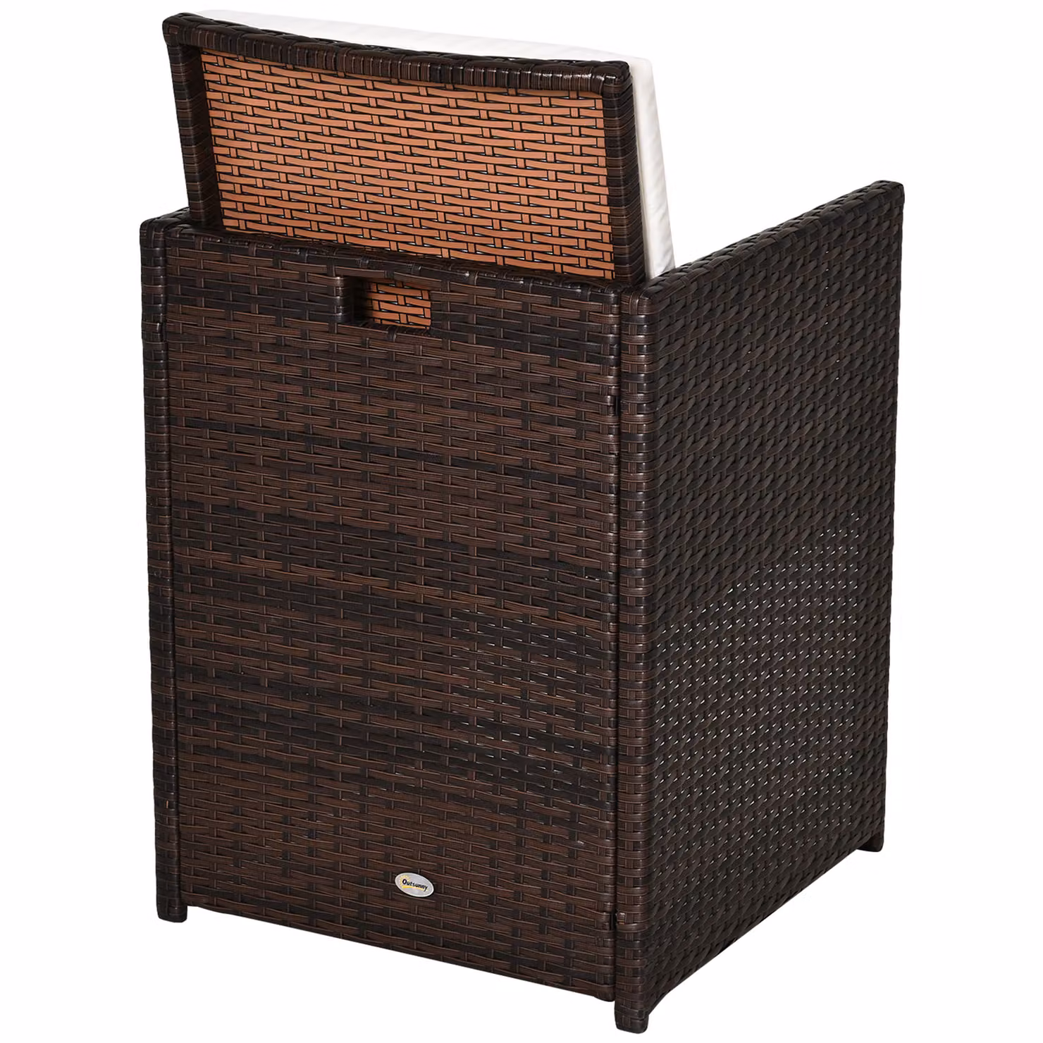 Outsunny 4-Seater Rattan Garden Furniture Set with Dining Table and Cushions in Brown – 8