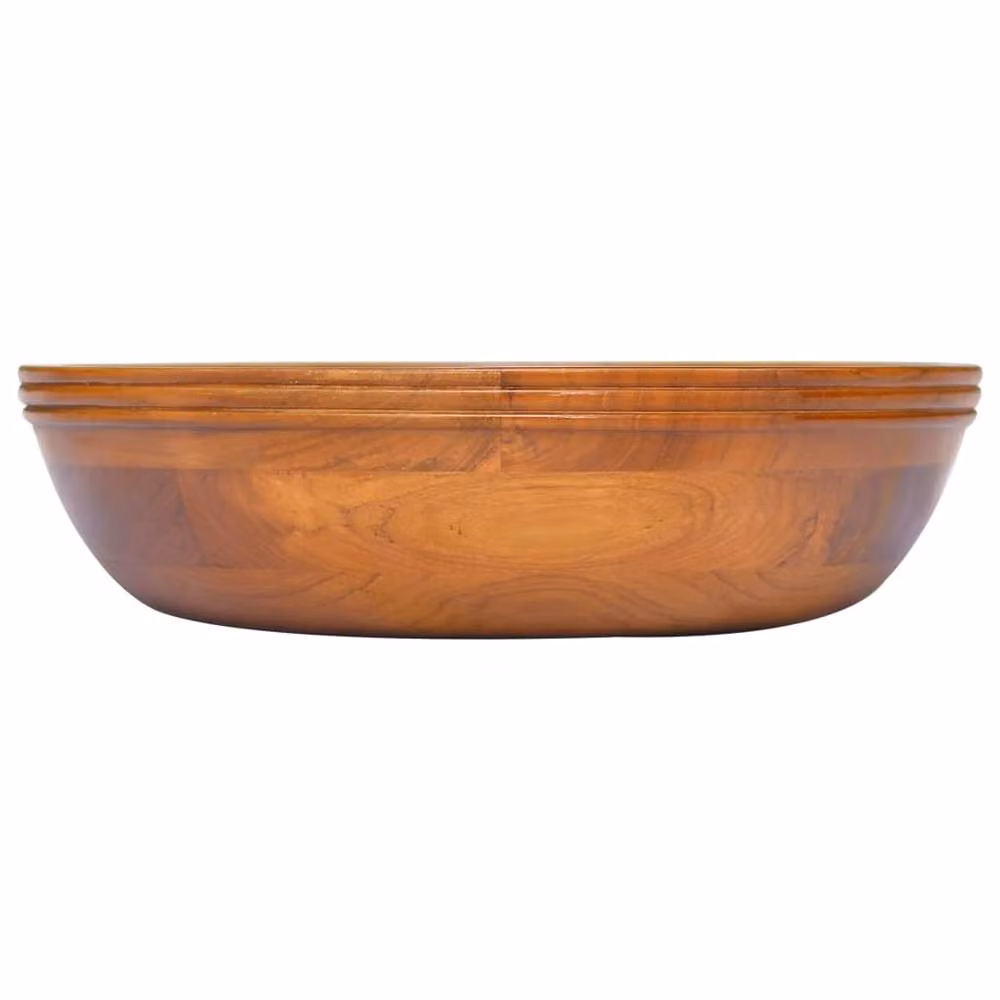 Berkfield Home Solid Teak Wood Basin, Brown, W: 40 cm, D: 40 cm, H: 10 cm – 2