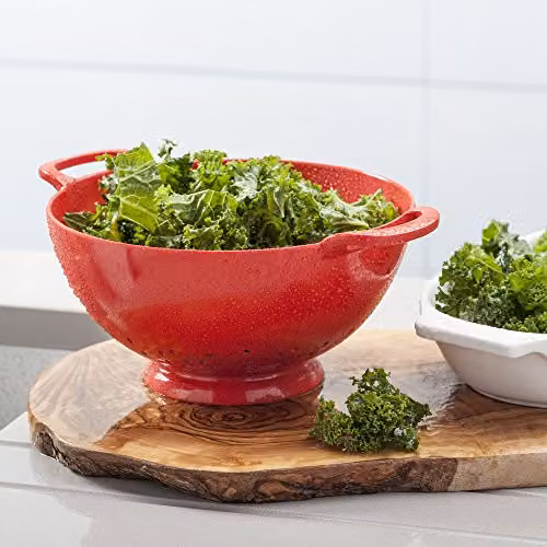 Zeal Red Melamine Colander with Handles and Feet, 20cm – 4