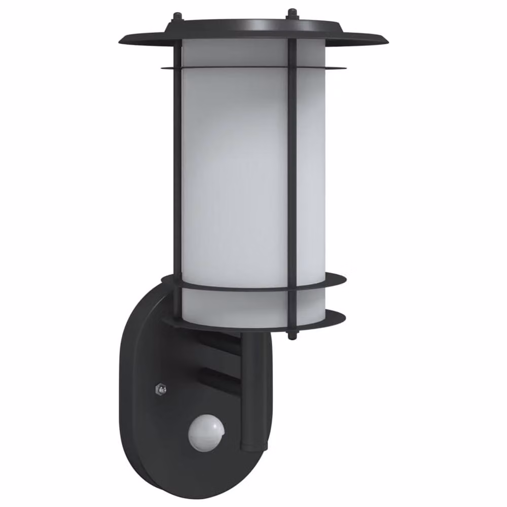 Berkfield Home Black Stainless Steel Outdoor Wall Light with Motion Sensor and Timer – 2