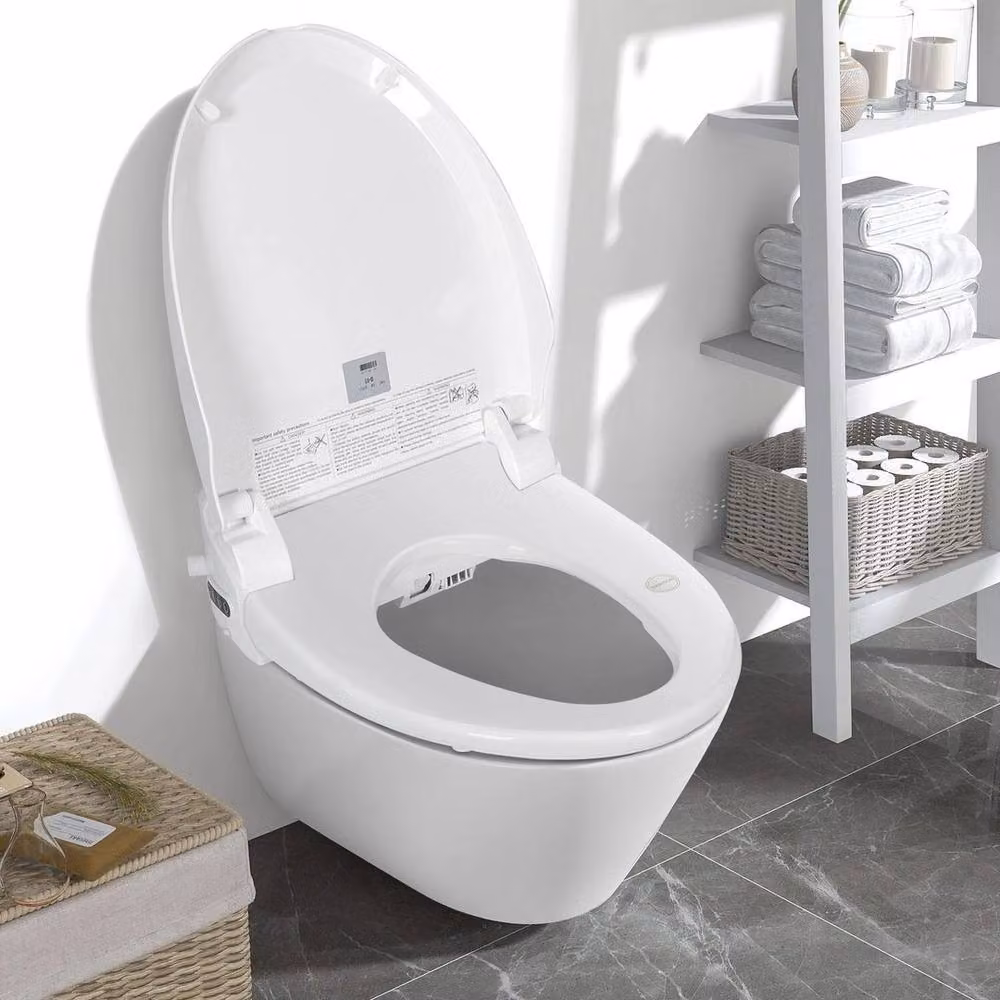 PAWNORA Smart Electric Heated Toilet Seat in White, Oval Shape, W/D/H: 46.0 x 39.0 x 39.0 cm – 4