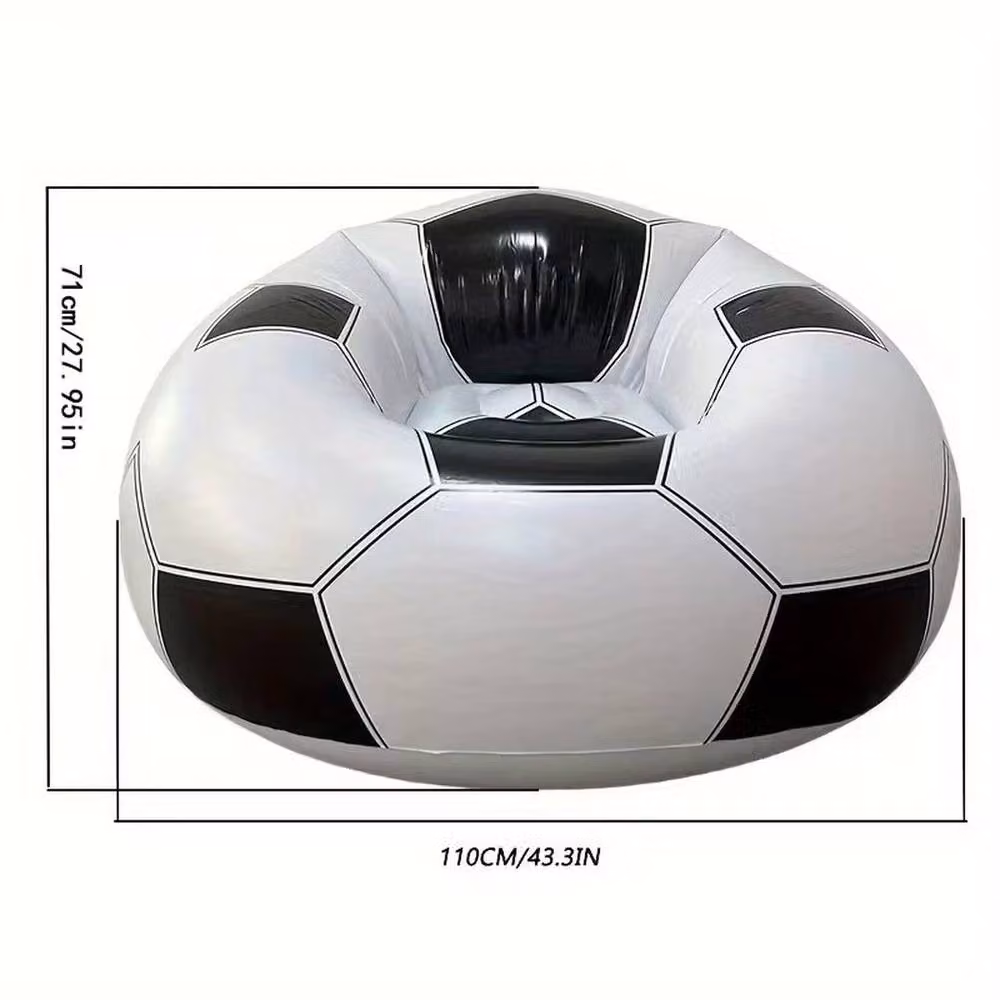 FLAVORA Football Inflatable Lazy Sofa in Black and White – 2