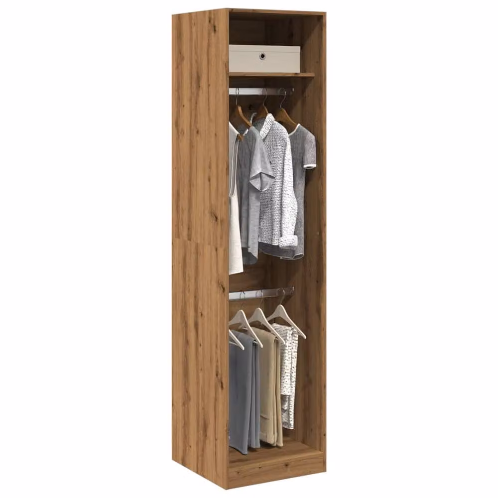 Berkfield Home Artisan Oak Wardrobe in Brown, W/D/H: 50 x 50 x 200 cm – 2