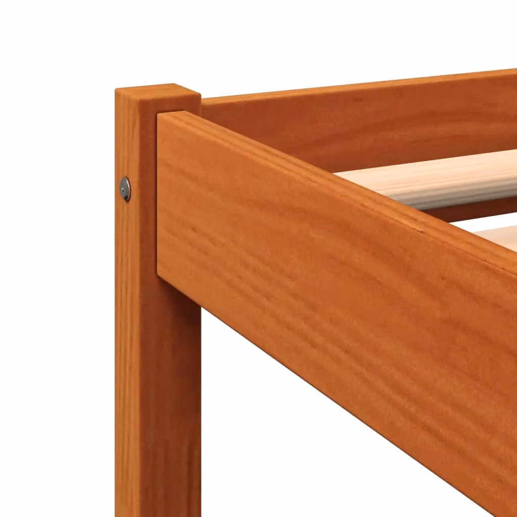Berkfield Home Small Double Solid Wood Pine Bed Frame, Wax Brown, W/D/H: 120 x 190 cm – 3