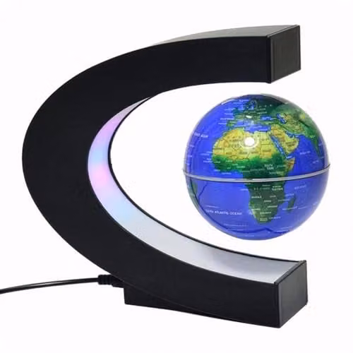 Menkind RED5 Magical Gravity-Defying LED Floating Globe Light in Multicolour and Black – 4