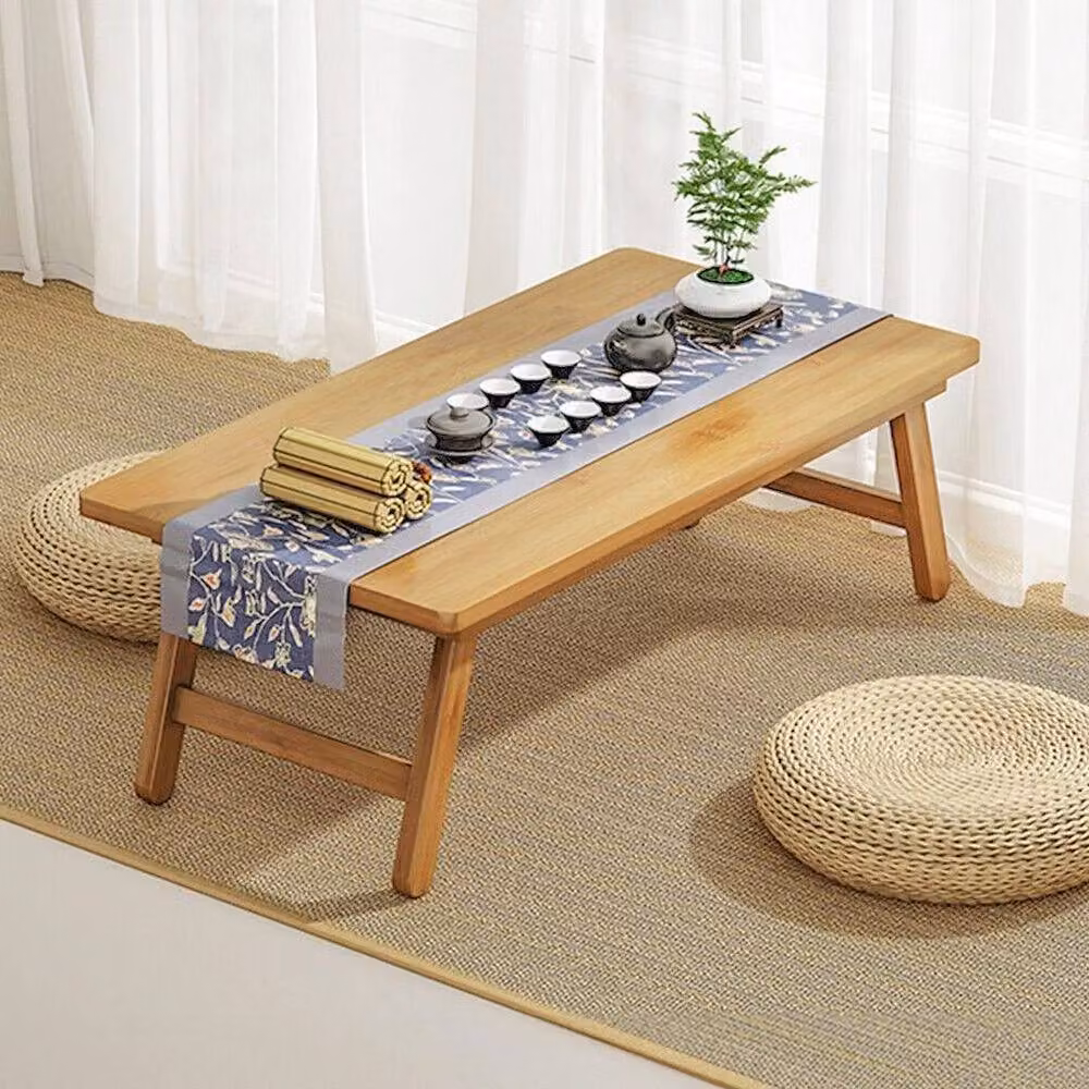 KORVIXA Brown Bamboo Folding Tatami Coffee Table – 2
