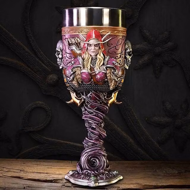 Nemesis Now World of Warcraft Sylvanas Goblet Mug in Silver, Purple and Multicolour, Height: 19.5 cm