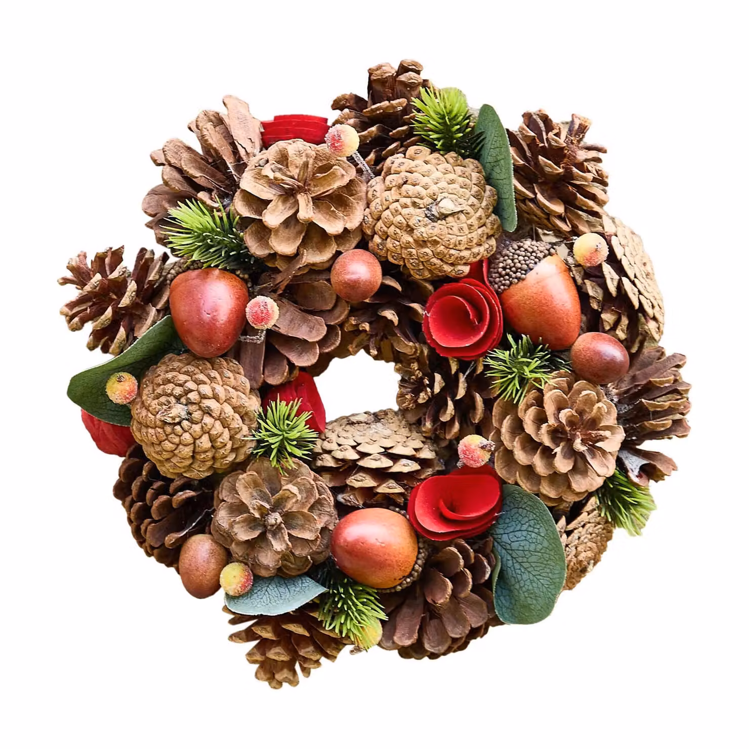 Dibor Traditional Woodland Treasures Autumn and Winter Front Door Wreath, Diameter: 26 cm, Brown and Multicolour – 2