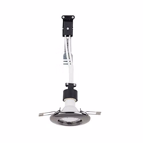 ValueLights Modern Black and Chrome Metal Fixed Downlight Ceiling Light Fitting, Pack of 6