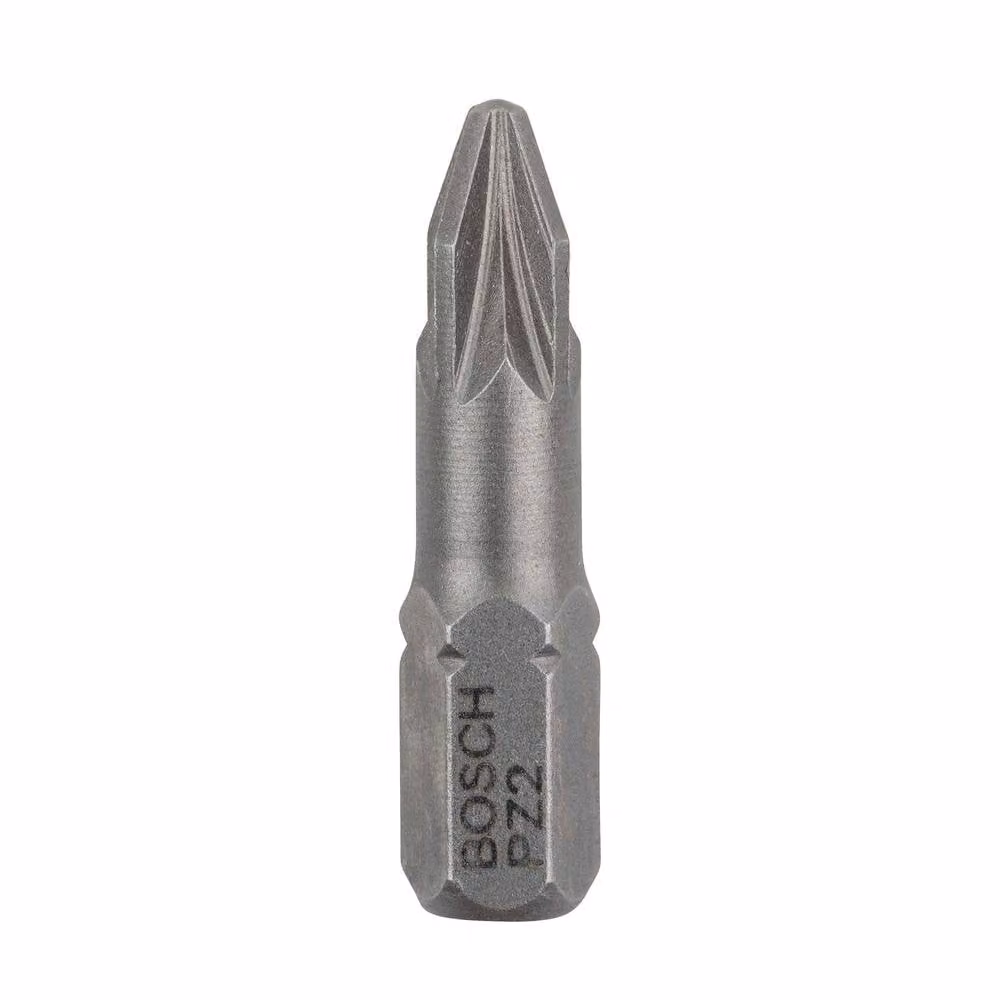 Bosch PZ2 Extra Hard Pozi Screwdriver Bit, 3 Pack, Silver Steel – 2