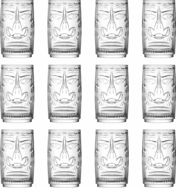 RCR Crystal Tiki Sardinia Geometric Highball Tumbler Glasses, Transparent, 460ml, Pack of 12