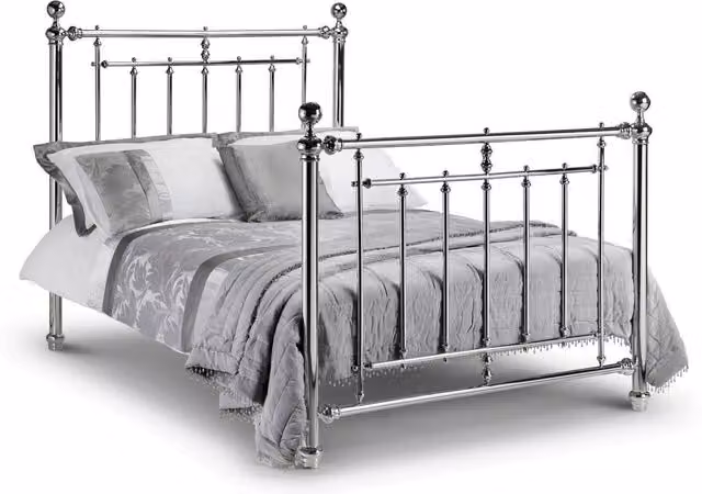 Julian Bowen Empress Double Metal Bed Frame in Silver
