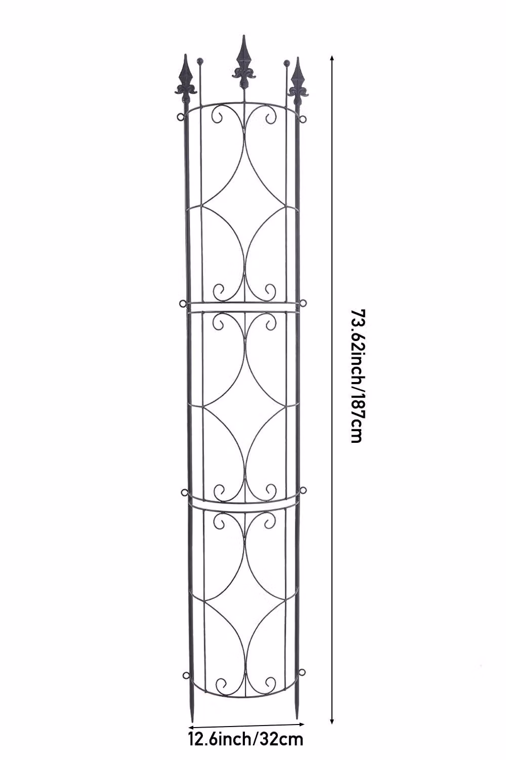 Living and Home 2 Pack of Black Metal Garden Trellis Racks for Potted Climbing Plants – 2
