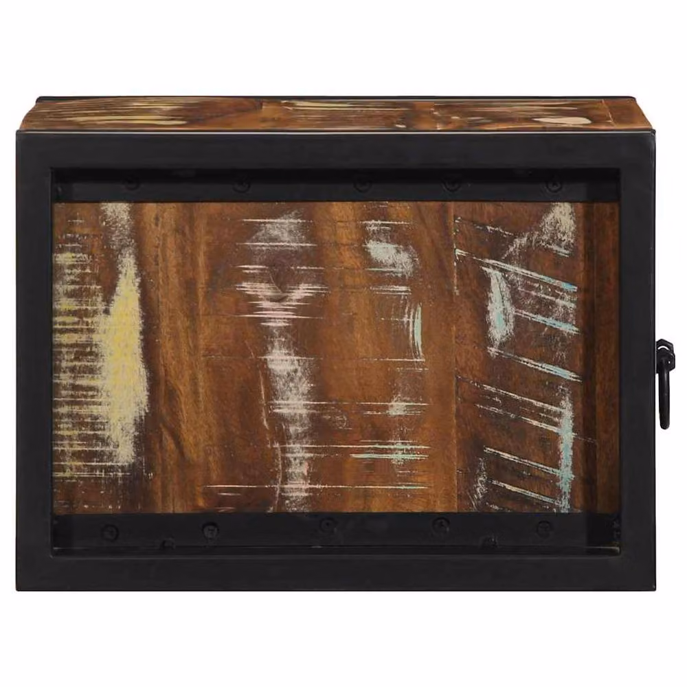 Berkfield Home Set of 2 Multicolour Reclaimed Solid Wood Bedside Cabinets, W/D/H: 40 x 35 x 25 cm – 4
