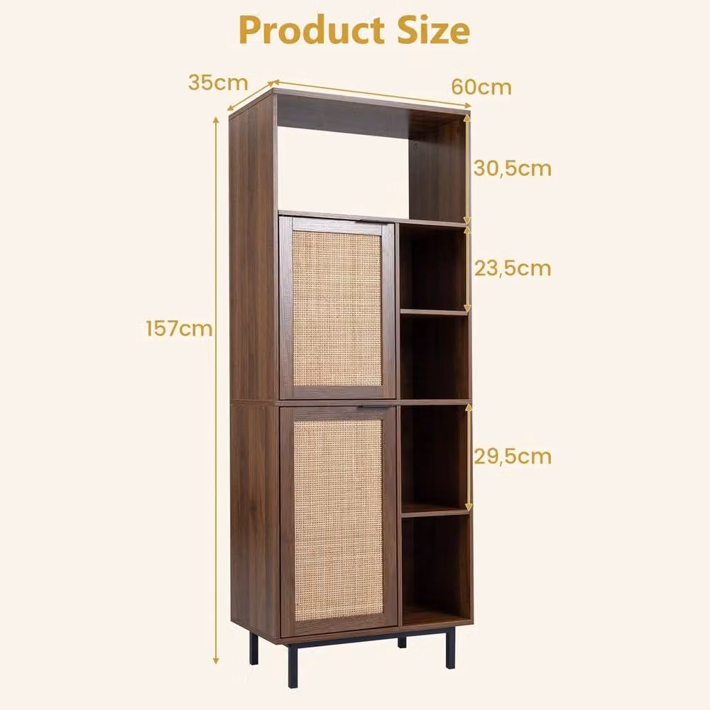 SPETLEK Brown Kitchen Floor Cabinet with Adjustable Shelves and Hinged Doors – 2