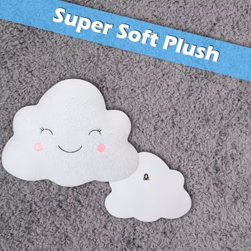 VFM e-Store White Plush Cloud Wall Decoration, W: 36 cm, H: 36 cm – 2