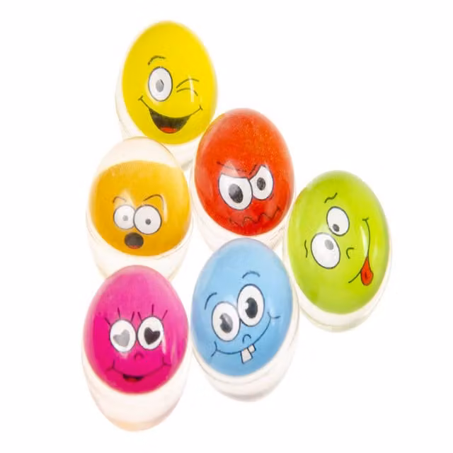 LG-Imports Pack of 50 Multicolour Emotion Faces Bouncy Balls, 32mm