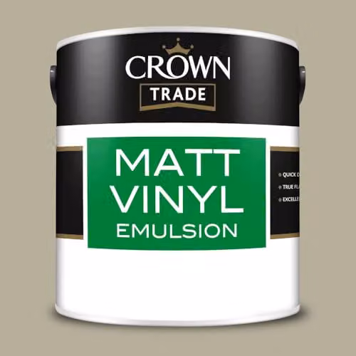 Crown Trade Matt Vinyl Dispersion Paint in Light Fern, Multicolour, 2.5 l – 2