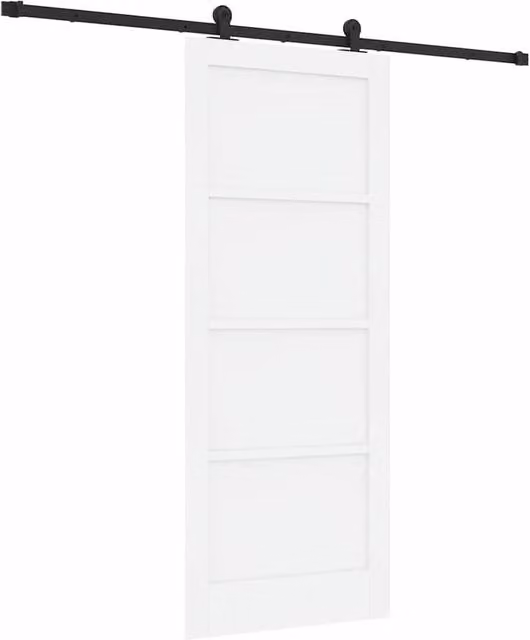 Berkfield Home Orkdal Modern Sliding Door with Hardware Set in White Lacquered Solid Wood Pine