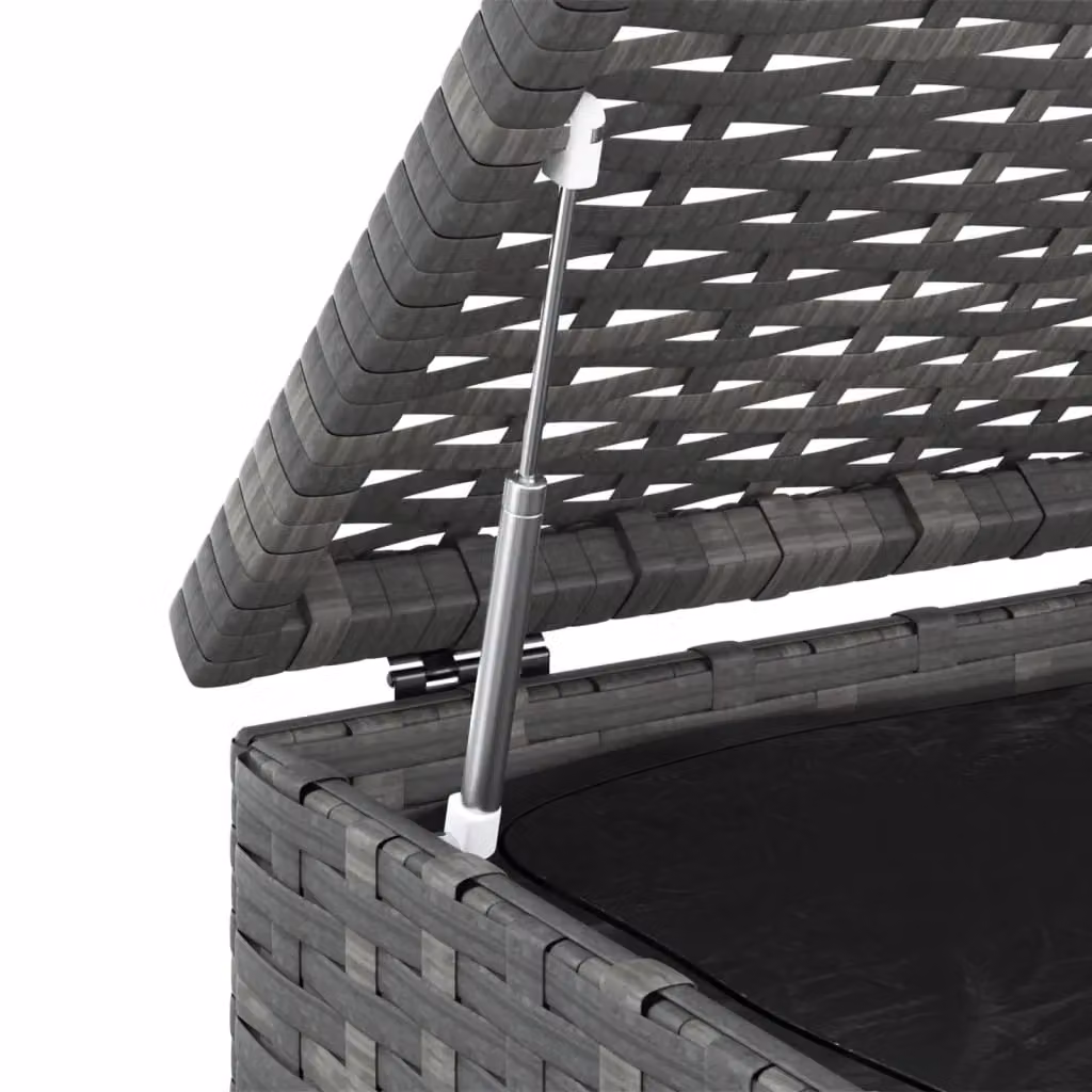 Berkfield Home Garden Cushion Box in Grey PE Rattan, W/D/H: 100 x 97.5 x 104 cm – 3
